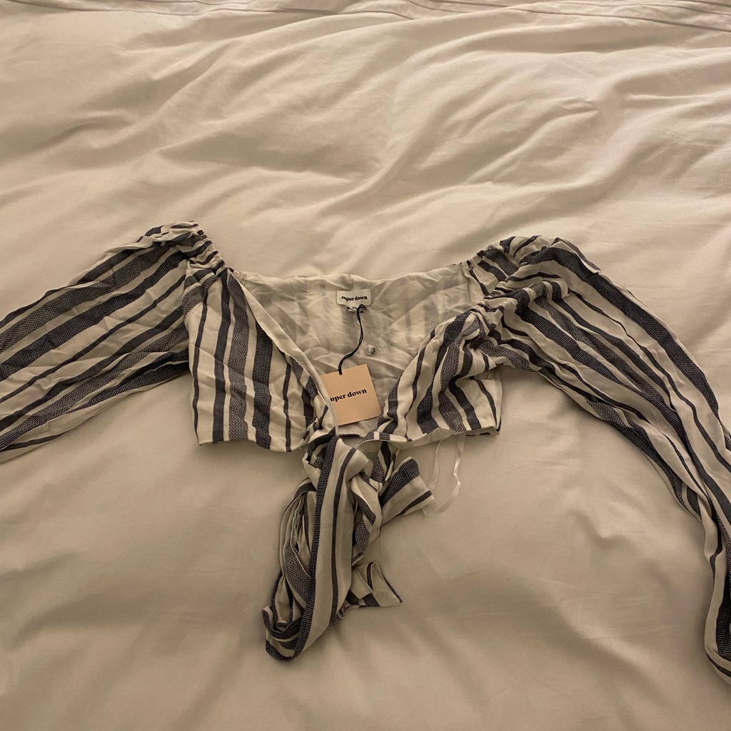 Nwt Superdown Crop Tie Front Top
